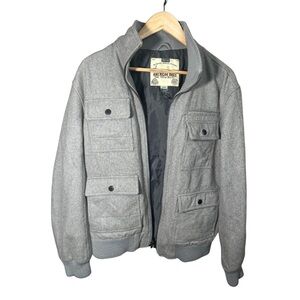 American Rag Gray Bomber Jacket with Structured Look